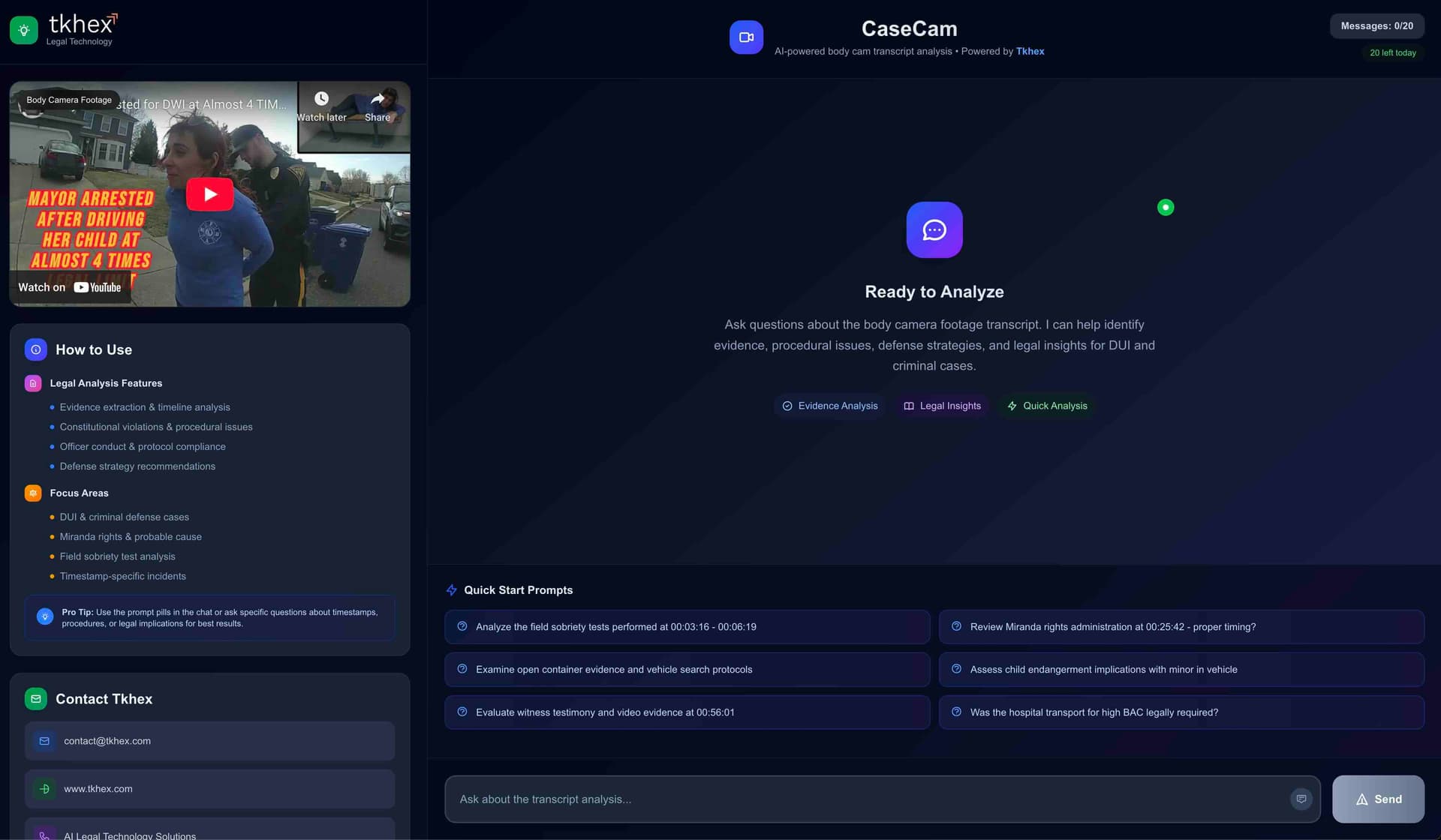CaseCam Dashboard Preview